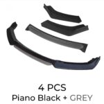 Front Lip Universal për Veturë – Ngjyrë Piano Black + Hiri