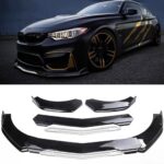 Front Lip Universal për Veturë – Ngjyrë Piano Black + E Bardhë