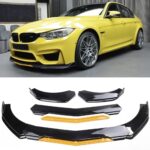 Front Lip Universal për Veturë – Ngjyrë Piano Black + E Verdhe